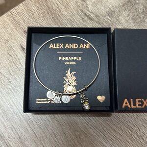 Alex and Ani pineapple charm bangle bracelet